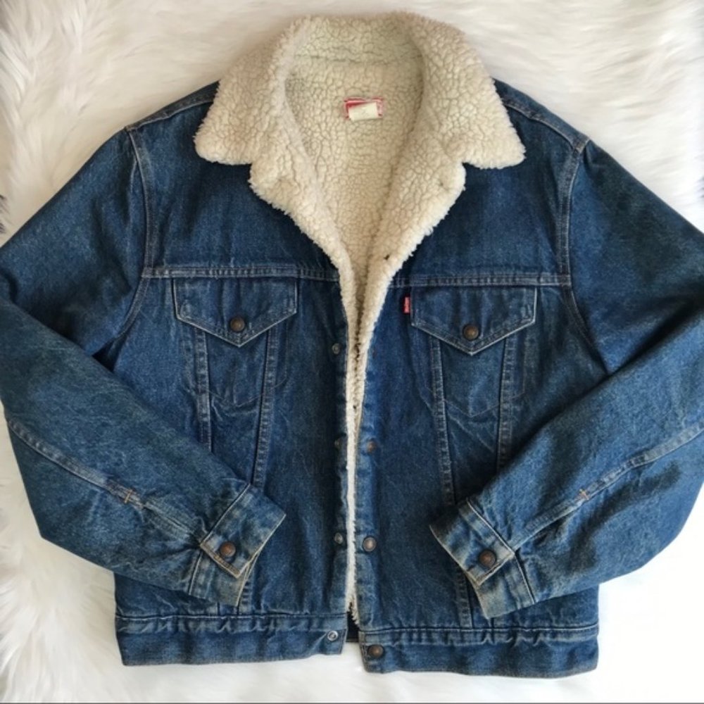 Vintage 80s Levi’s Sherpa Denim Trucker  Jacket